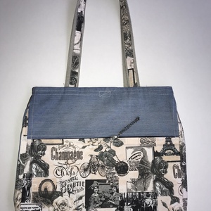 Farmer válltáska mintás anyaggal kombinálva - Meska.hu