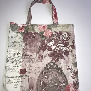 Virágos ,feliratos anyagból készült bevásárlószatyor - Meska.hu