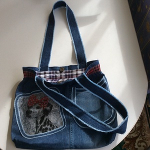 Egyedi készítésű válltáska , kiskutya mintával -  - Meska.hu