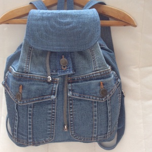 Egyedi készítésü farmer hátizsák - Meska.hu