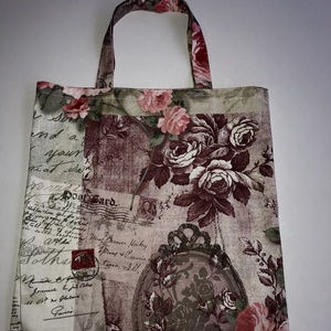 Virágos ,feliratos anyagból készült bevásárlószatyor - Meska.hu