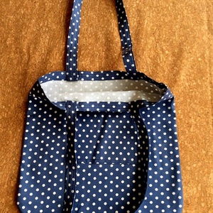 Pöttyös,  farmer bevásárlószatyor  - táska & tok - bevásárlás & shopper táska - shopper, textiltáska, szatyor - Meska.hu