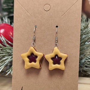 Linzer ünnepi süthetőgyurma ékszer, Ékszer, Fülbevaló, Lógó fülbevaló, Gyurma, MESKA