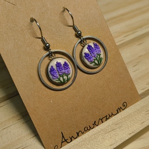 Levendulás süthetőgyurma fülbevaló, Ékszer, Fülbevaló, Lógó fülbevaló, Gyurma, MESKA