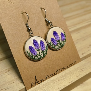 Levendulás süthetőgyurma fülbevaló, Ékszer, Fülbevaló, Lógó fülbevaló, Gyurma, MESKA