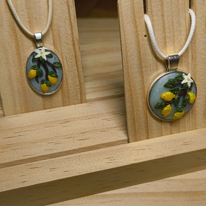 Citromos süthetőgyurma medál, nyaklánc - ékszer - nyaklánc - medálos nyaklánc - Meska.hu