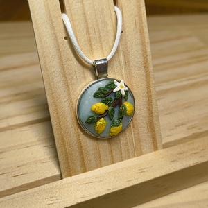 Citromos süthetőgyurma medál, nyaklánc, Ékszer, Nyaklánc, Medálos nyaklánc, Gyurma, MESKA