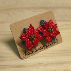 Mikulásvirág bedugós fülbevaló - esküvő - ékszer - fülbevaló - Meska.hu