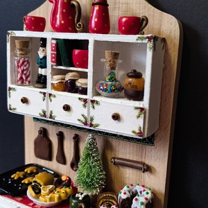 Karácsonyi miniatűr konyha, ünnepi konyha - karácsony - karácsonyi lakásdekoráció - karácsonyi lakásdíszek - Meska.hu