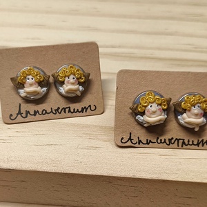 Angyalkás, bedugós ünnepi, karácsonyi fülbevaló - ékszer - fülbevaló - pötty fülbevaló - Meska.hu