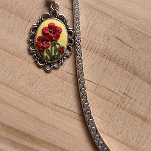 Pipacsos kézműves könyvjelző, Könyv & Zene, Könyvjelző, Gyurma, MESKA