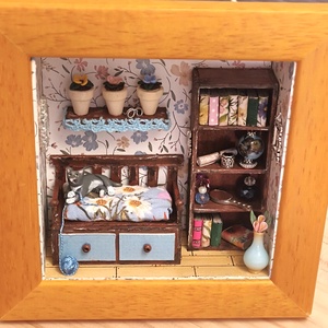 Miniatűr szoba, roombox, falidekoráció, virágos falidekor - Meska.hu