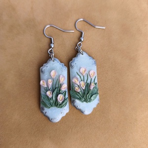 Kála mintás polymer alapú kézzel készült, egyedi ékszer, tavaszra, nyárra - Meska.hu