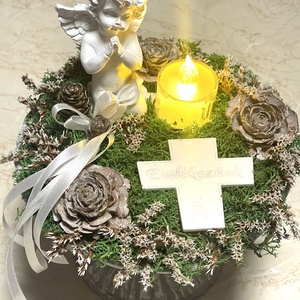 Sírdísz gipsz kehelyben, angyalkával, LED mécsessel - otthon & életmód - vallás - temetkezési tárgy - sírdísz, kegyeleti dísz - Meska.hu Sírdísz gipsz kehelyben, angyalkával, LED mécsessel - otthon & életmód - vallás - temetkezési tárgy - sírdísz, kegyeleti dísz - Meska.hu