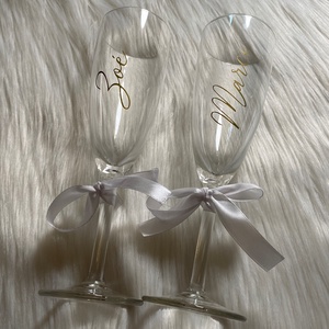Egyedi, névre szóló pezsgős pohár, esküvői pohár, Esküvő, Emlék & Ajándék, Köszönőajándék, Mindenmás, Meska