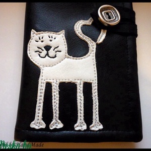 Cicás kártyatartó, irattartó, pénztárca - fekete, textilbőr -  - Meska.hu