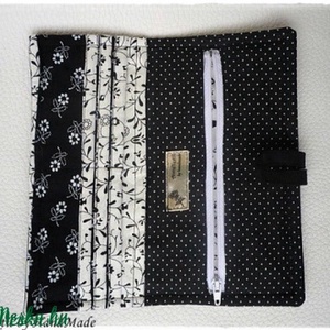 Cicás kártyatartó, irattartó, pénztárca - fekete, textilbőr -  - Meska.hu