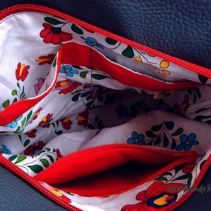 Szűrmintás, tulipános textilbőr oldaltáska, válltáska, tarisznya -  - Meska.hu