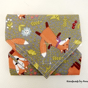 Wrap bag - vízhatlan szalvéta - szürke szerelmes rókák -  - Meska.hu