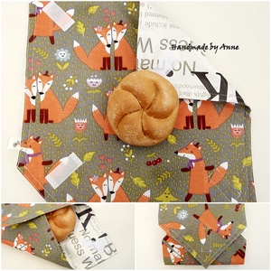 Wrap bag - vízhatlan szalvéta - szürke szerelmes rókák -  - Meska.hu