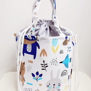 Kids bag set - uzsonnás táska szett - erdei macis  - táska & tok - uzsonna- & ebéd tartó - Meska.hu