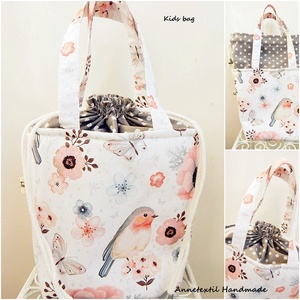 Kids bag  - uzsonnás táska - tavaszi madaras - táska & tok - uzsonna- & ebéd tartó - Meska.hu