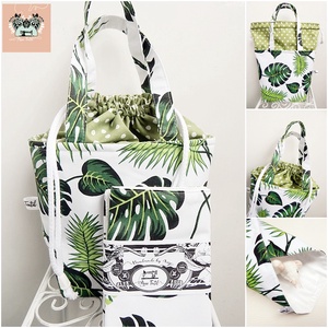ÖKO Kids bag - pálmaleveles uzsonnás táska szett - táska & tok - uzsonna- & ebéd tartó - Meska.hu