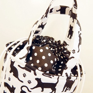 Kids bag - fekete macskák uzsonnás táska szett - táska & tok - uzsonna- & ebéd tartó - Meska.hu