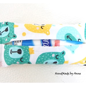 AKCIÓ - király maci mintás pamut textil bélelt papírzsebkendőtartó annetextil , Táska & Tok, Pénztárca & Más tok, Zsebkendőtartó tok, Varrás, Patchwork, foltvarrás, MESKA