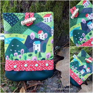 Patchwork kézműves könyvtok - én kicsi falum - táska & tok - ebook & tablet tok - Meska.hu