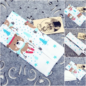 Két oldalas papírzsebkendő tartó - winter bear star , Táska & Tok, Pénztárca & Más tok, Zsebkendőtartó tok, Varrás, Patchwork, foltvarrás, MESKA