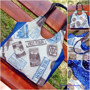 Utazás mintás kék Women Tote Bag - Meska.hu