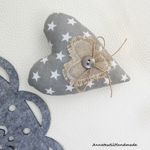Vintage dekoráció jute heart - Meska.hu