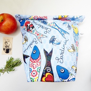 Uzsonnás zsák szardinia mandala mintával Roll-up Lunch Bag zero waste csomagolás - Meska.hu