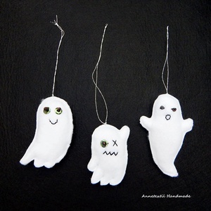 Halloween dekoráció, pici szellemek 3 db-os csomag - Meska.hu