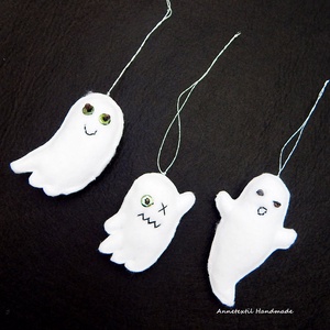 Halloween dekoráció, pici szellemek 3 db-os csomag - otthon & életmód - dekoráció - halloween - halloweeni figurák - Meska.hu
