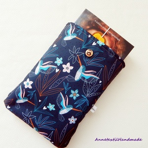  Könyvtok, tablettok, sötétkék, kolibris, vízhatlan - táska & tok - ebook & tablet tok - Meska.hu