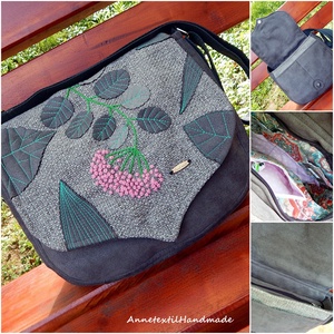 Nyeregfedeles tarisznya, válltáska tavaszi virágos - táska & tok - kézitáska & válltáska - vállon átvethető táska - Meska.hu