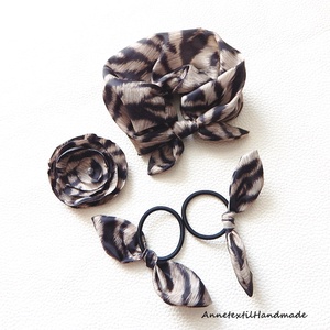 Masnis leopárd mintás scrunchies, hajgumi, kitűző szett, Ruha & Divat, Hajdísz & Hajcsat, Hajgumi, Varrás, MESKA