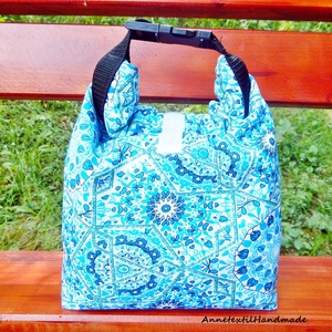 Uzsonnás táska csempe, mandala mintás, csatos, vízhatlan béléssel - Tuck-Bag - Meska.hu