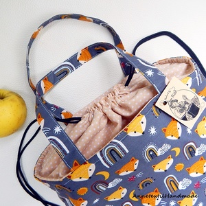 Uzsonnás táska - Picnic bag - szivárványos, rókás - táska & tok - uzsonna- & ebéd tartó - szendvics csomagoló - Meska.hu