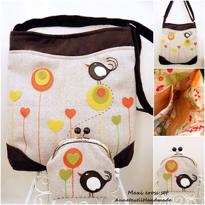Valentin madaras, szíves válltáska, crossbody bag, tarisznya szett -  - Meska.hu