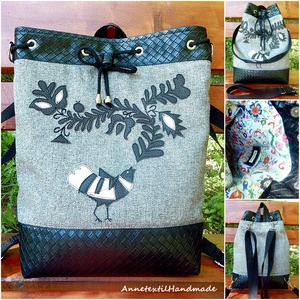 Magyar népmesék - Kolibri No2. variálható kézműves hátizsák/oldaltáska, Táska & Tok, Variálható táska, Varrás, Patchwork, foltvarrás, MESKA
