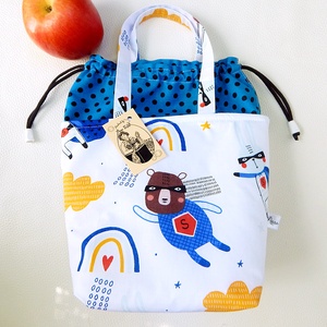Szuperhős állatok Kids Bag, Táska & Tok, Uzsonna- & Ebéd tartó, Ebéd tasak, doboz, Varrás, Patchwork, foltvarrás, MESKA