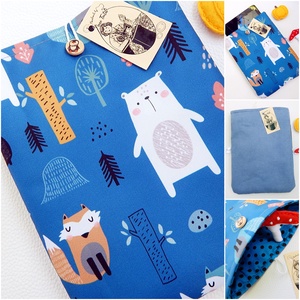  Könyvtok, tablettok, kék, macis, vízhatlan, Táska & Tok, Ebook & Tablet tok, Patchwork, foltvarrás, Varrás, MESKA