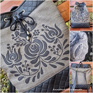 Matyó madaras többfunkciós hátizsák/oldaltáska  - táska & tok - hátizsák - hátizsák - Meska.hu