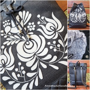 Matyó madaras többfunkciós hátizsák/oldaltáska  - táska & tok - hátizsák - hátizsák - Meska.hu