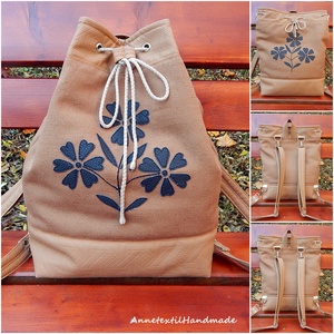 Kalocsa virágok többfunkciós hátizsák/oldaltáska , Táska & Tok, Hátizsák, Hátizsák, Varrás, Patchwork, foltvarrás, MESKA