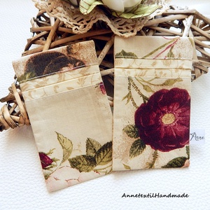 Rózsa mintás, vintage pamut textil bélelt papírzsebkendőtartó szettben annetextil - táska & tok - pénztárca & más tok - zsebkendőtartó tok - Meska.hu