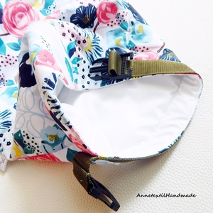 Uzsonnás táska romantikus virágmintás, csatos, vízhatlan béléssel - Tuck-Bag - táska & tok - uzsonna- & ebéd tartó - ebéd tasak, doboz - Meska.hu